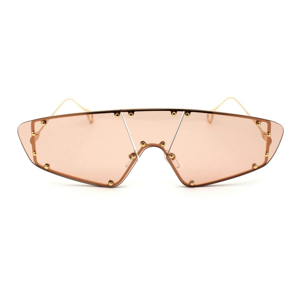Metal Frame Stud Shield Rimless Sunglasses - Picture 5 of 6